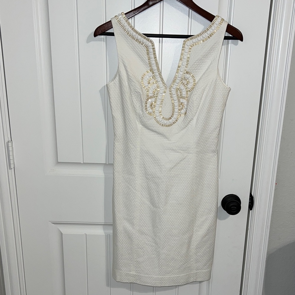 Lilly Pulitzer Janice Shift Dress -Resort White! Bridal, Engagement Party - Sz 2